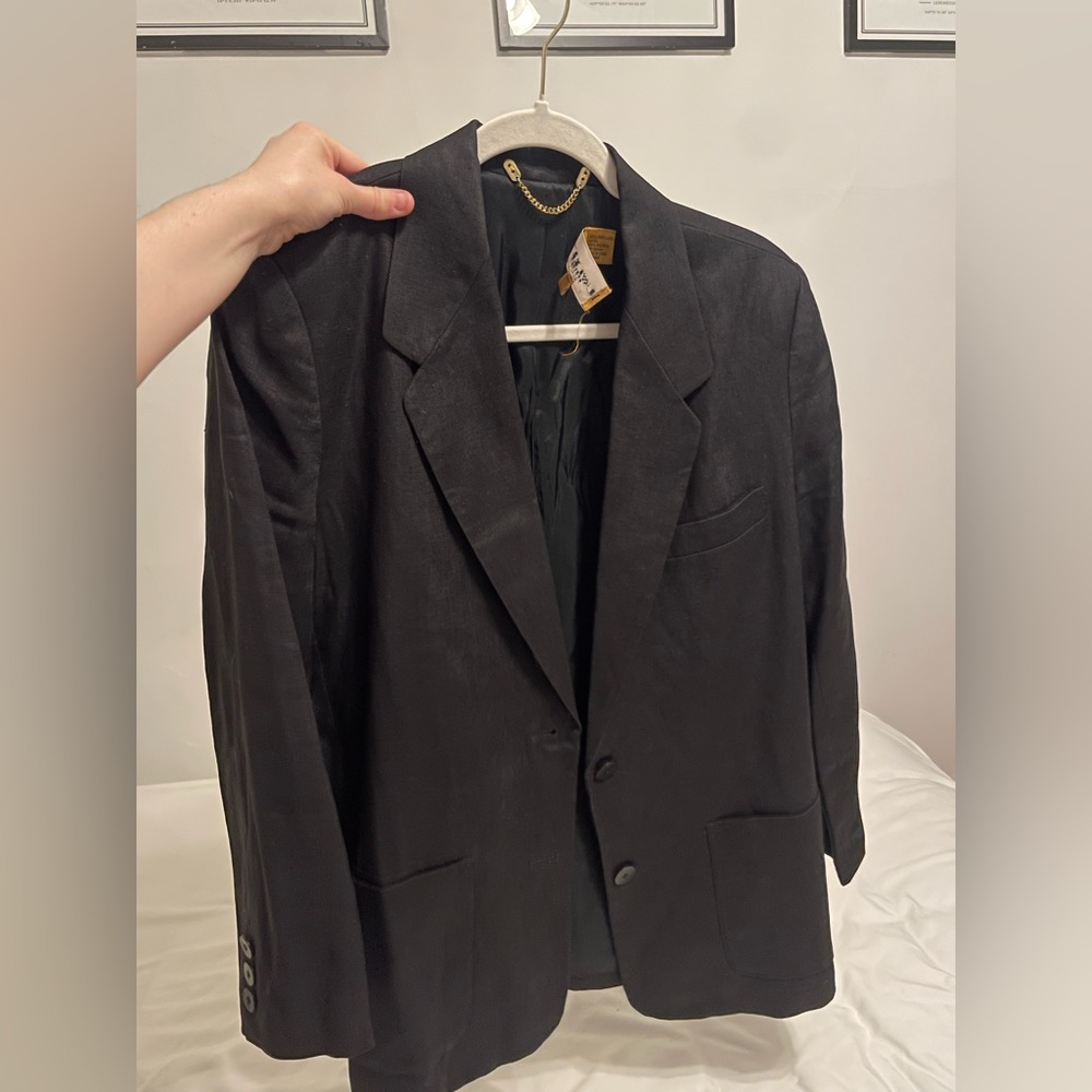 Black linen blazer